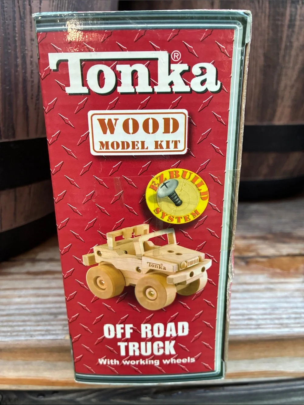 Tonka Natural Wood Off Road Truck Model Kit with Red Screwdriver